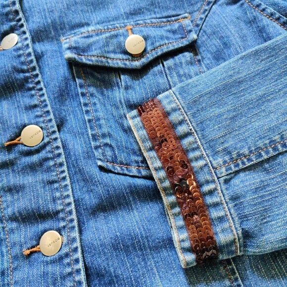 Venezia sequins embellished denim jacket sz 14/16 - Picture 7 of 8